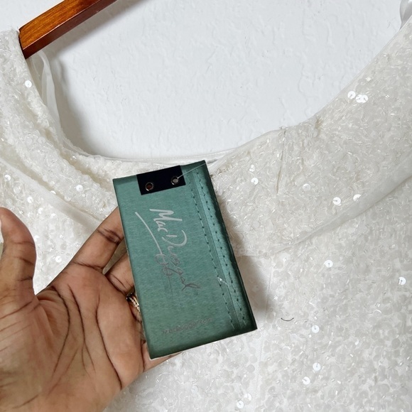 Mac Duggal Sequined One-Shoulder Gown - Picture 7 of 10